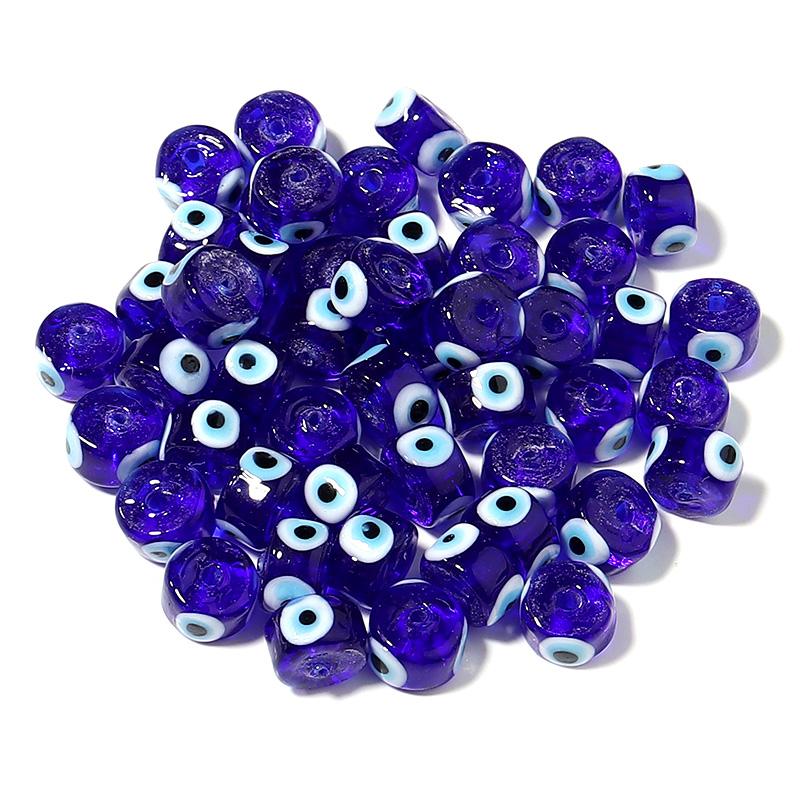 10pcs/lot 9mm Flat Round Lampwork Beads Colorful Evil Eye Loose Spacer Glass Beads For DIY Fashion Bracelet Earrings Accessories