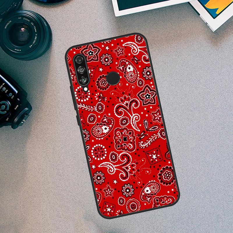 Red Bandana Paisley Funda For Huawei Nova Y70 Y90 Y91 Y60 Y61 9 10 SE 11i 8i 7i 3i 5T P40 P30 Lite P60 Pro Case