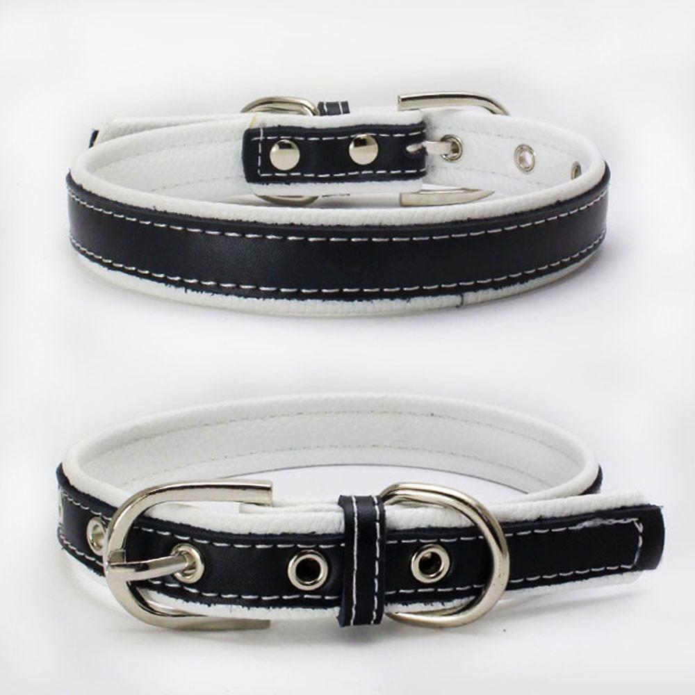 

Dog collar leather contrasting colors can be engraved nameplate anti-lost dog collar traction neck ring XXS 25*1.5CM белый