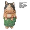 Wooden Hand-Carved Cat Figurine Artistic Kitten Ornament Rustic Collectible Kitty Sculpture Unique Desktop Ornament