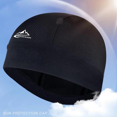 Sommer-Radfahr-Schädelkappe für Herren Motorrad Unterhelm-Mütze Schweißableitend Schnelltrocknend Atmungsaktiv Sport Kühlende Beanie-Mütze