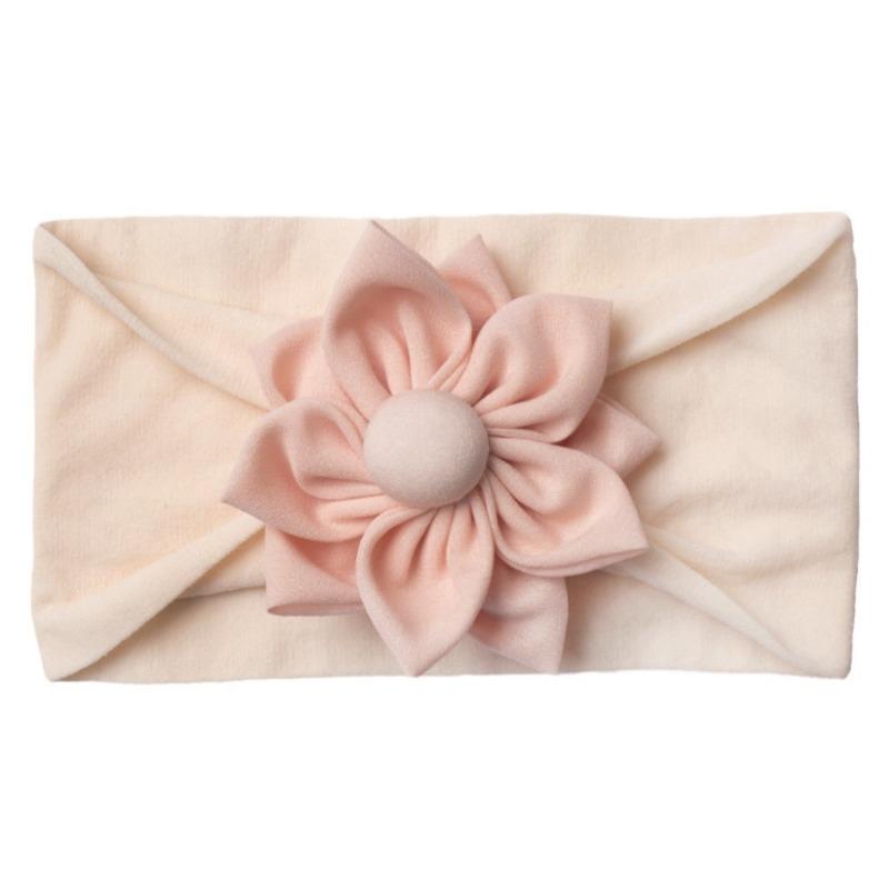 New children's headband, baby soft solid color flower nylon headscarf, thin breathable baby hair accessories