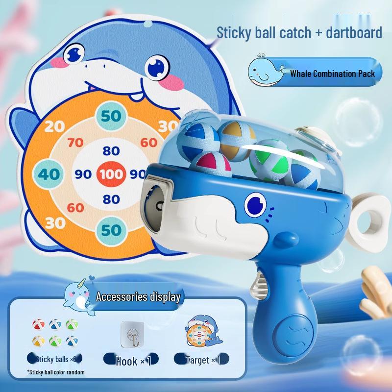 Whale Sticky Ball Dinosaur Dartboard Shooter Toy for Kids 3-6 Years
