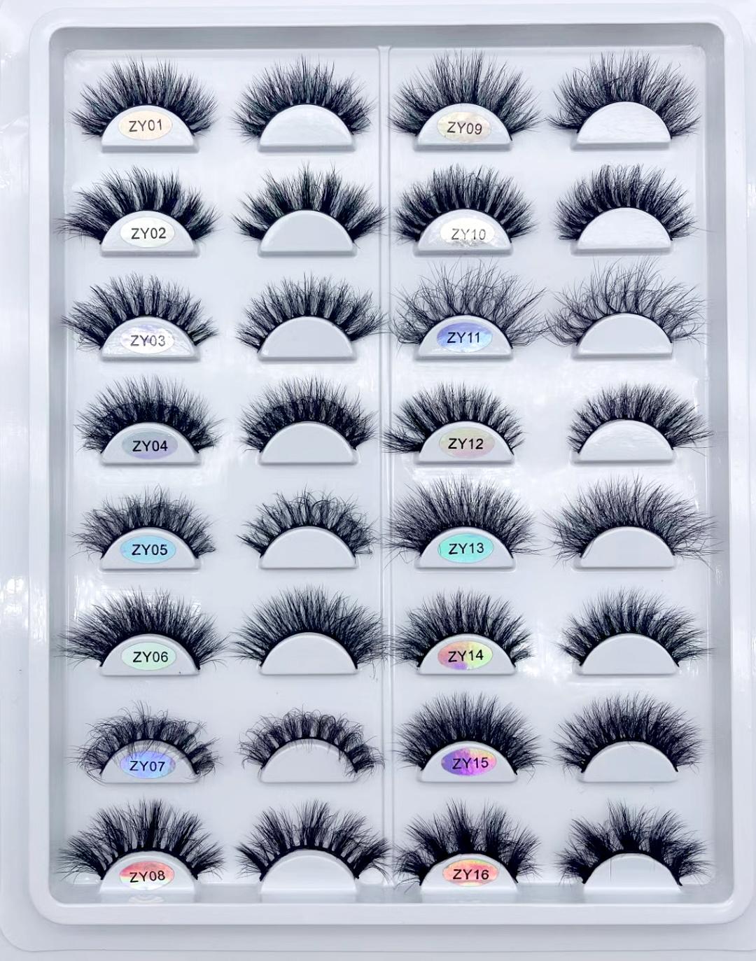 Wholesale Faux Mink Strip Lash Super Fluffy Lash Custom Packaging Box 25mm Eyelashes Customize Box&Full strip