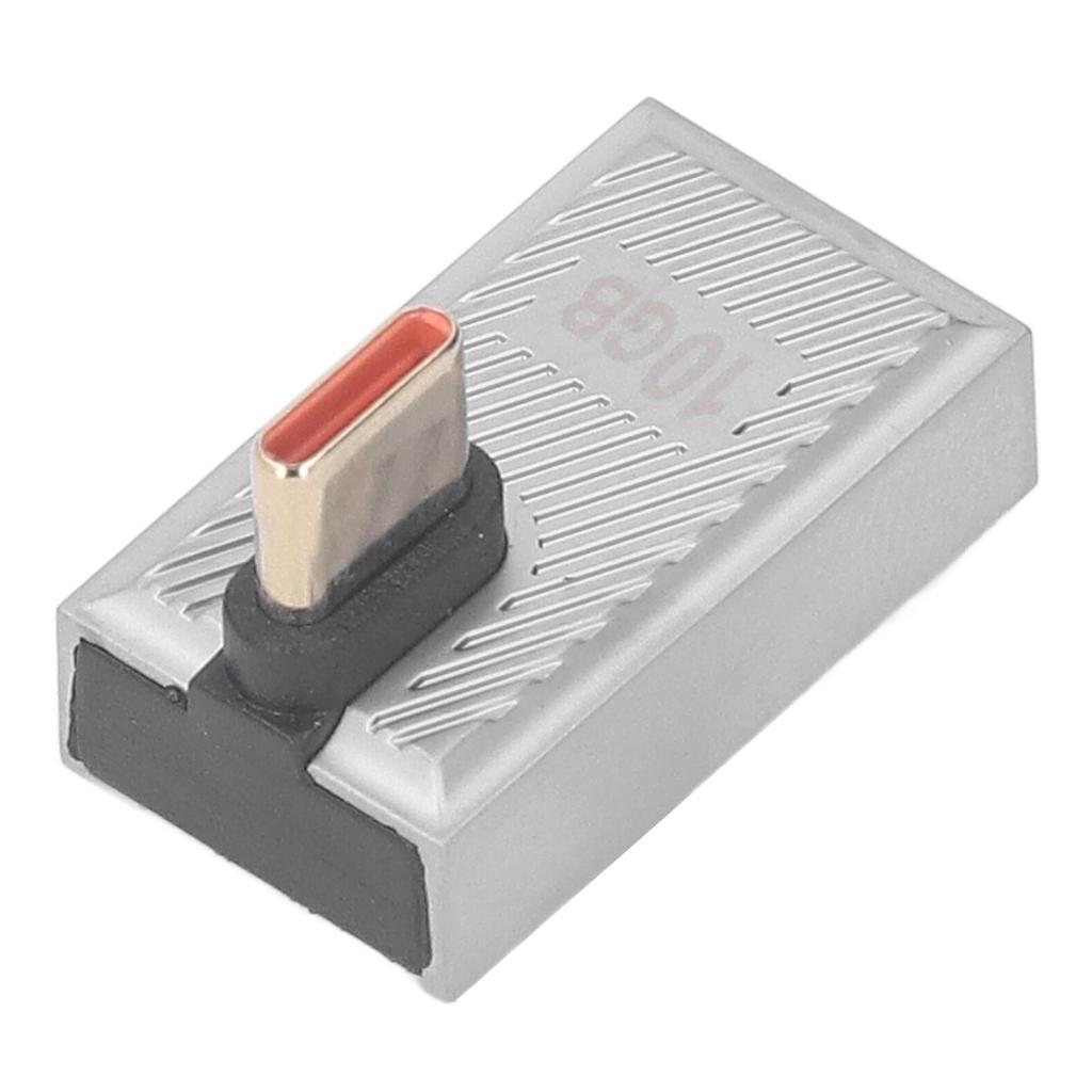 USB Female to USB C Male Adapter Right Angle with Light 10Gbps 120W Type C Converter for Cellphone