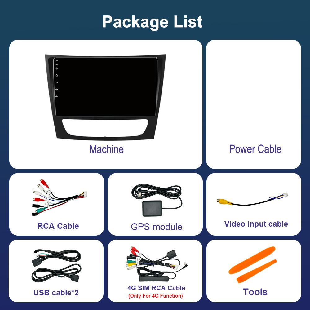 Android 14 System Car Radio Multimedia Player for Mercedes Benz E-class W211 2002 - 2008 Touch Screen 4G WiFi BT GPS Navi