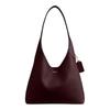 Brooklyn 28 Marke Logo Rindsleder Hobo Schultertasche klein Damen Bordeauxrot