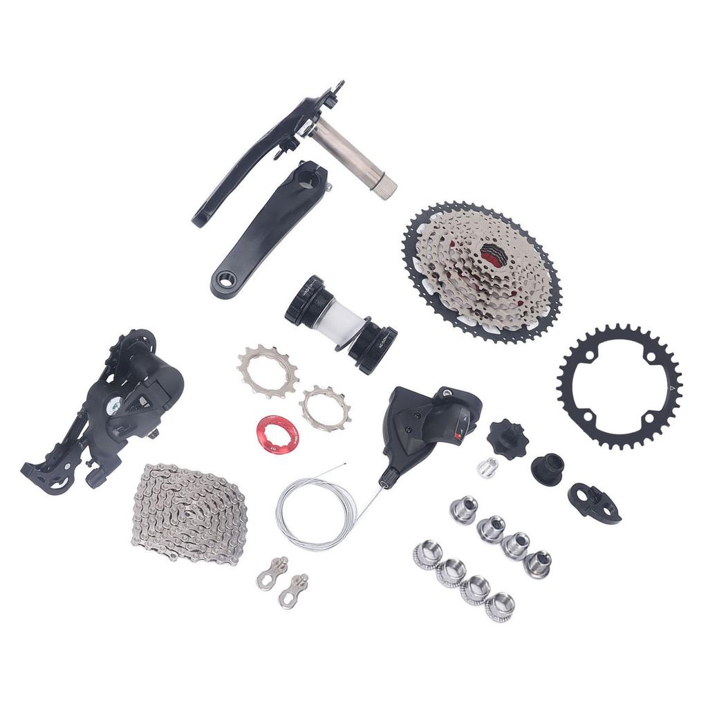 Sada 9rychlostního přehazování na kolo s 50T kazetou, sada řazení na kolo, přehazovačka, kliky, sada příslušenství pro úpravu, 36T převodník