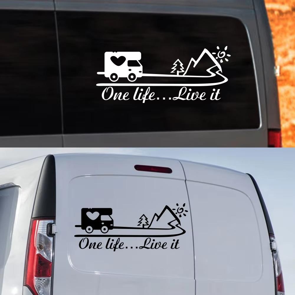 Jedno życie przeżyj to Naklejka Samochodowa Dekoracja Vana Kampera Naklejka Winylowa Dekoracja Vanlife Na Nadwozie Ciężarówki Kampera RV Przyczepy Akcesoria Samochodowe