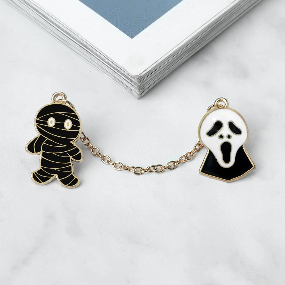 Various Custom Enamel Pins Creative Cartoon Brooch with Chain Unique Decorative Clothes Bags and Hats Accessories Gifts for Kids