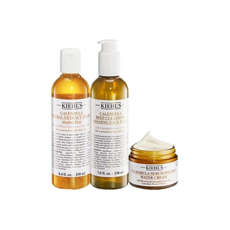 Kiehl s Calendula  Soothing Skincare Set Soothing Tightening Hydrating Calendula Three-Piece Set