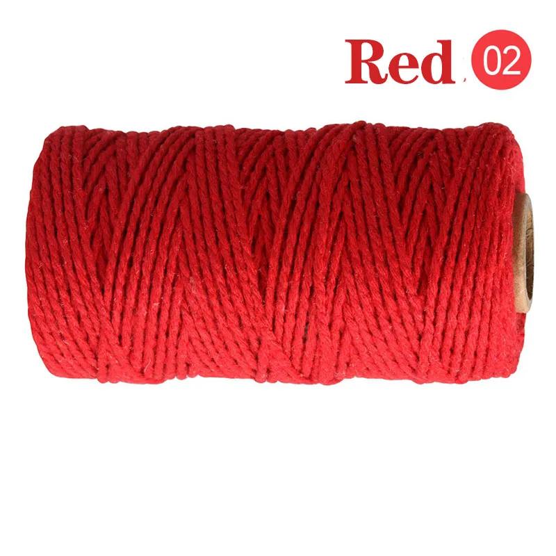 2mm 100M Macrame Cord Corda di cotone Spago Filo Stringa Artigianato Cucito fai da te Fatti a mano Arazzi Boemia Festa di nozze Decorazioni per la casa