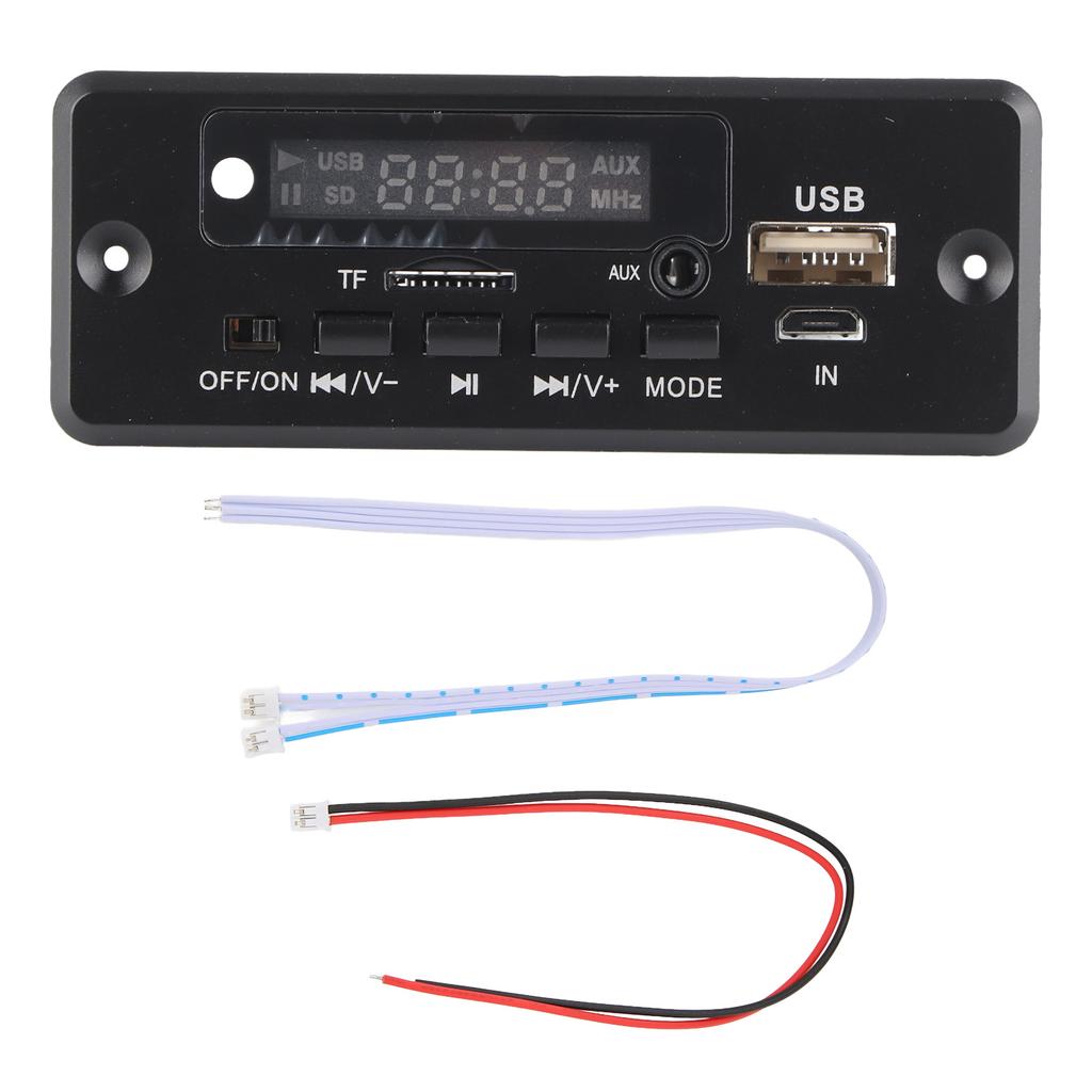 Decode Board 12V 02EA MP3 Decode Board with AUX In USB Port Support Memory Card and U DiskBlack