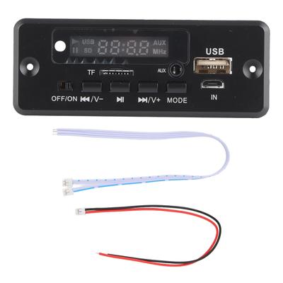 Płytka dekodująca 12V 02EA Płytka dekodująca MP3 z wejściem AUX, portem USB, obsługą karty pamięci i dysku U Czarna