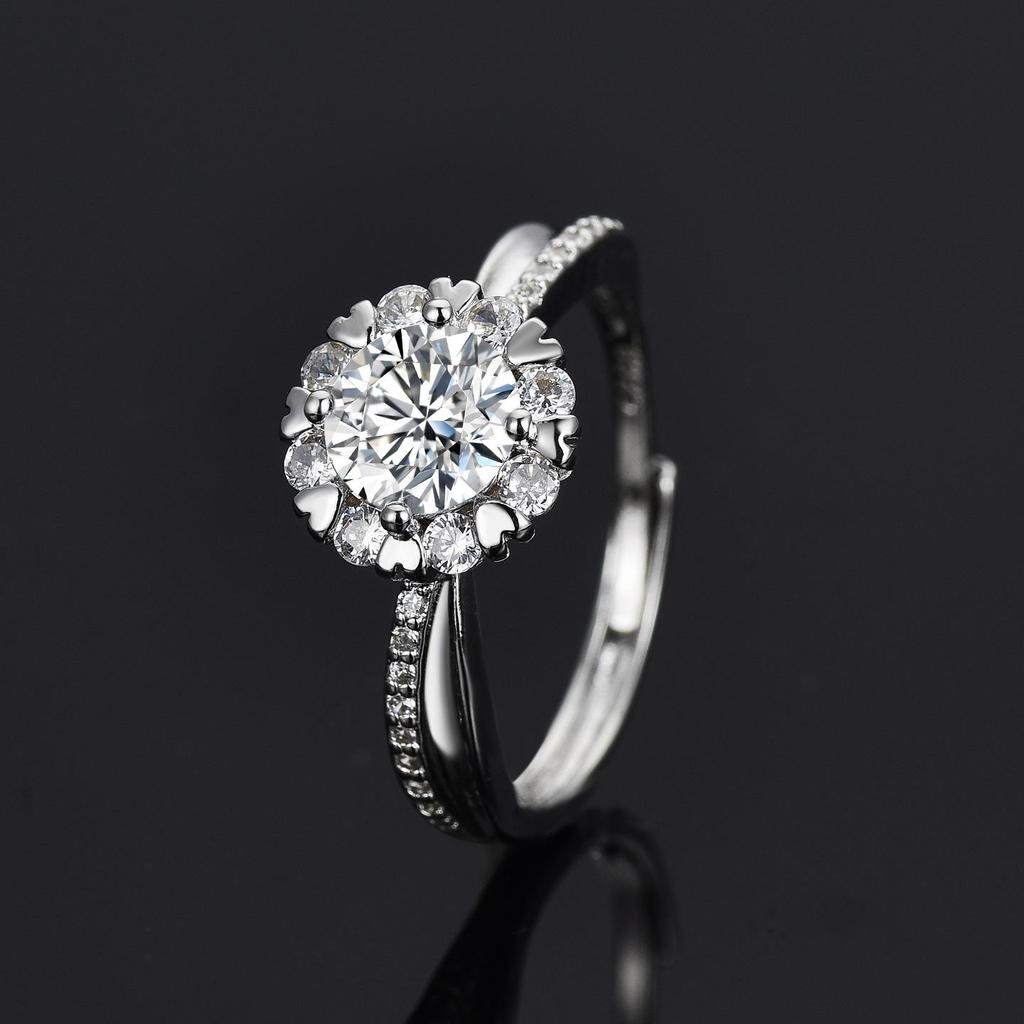 Elegant One Carat Snowflake Zircon Ring for Women – Light Luxury Proposal Jewelry