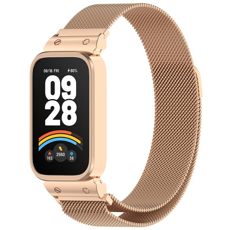 Strap For Mi Band 9 Active Bracelet Wristband for Redmi Band 3 Stainless Steel Metal Watch Band