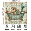 Vintage Mermaid Shower Curtain, Waterproof Polyester, Retro Bathroom Decor, Modern Home Gift For Women & Adults