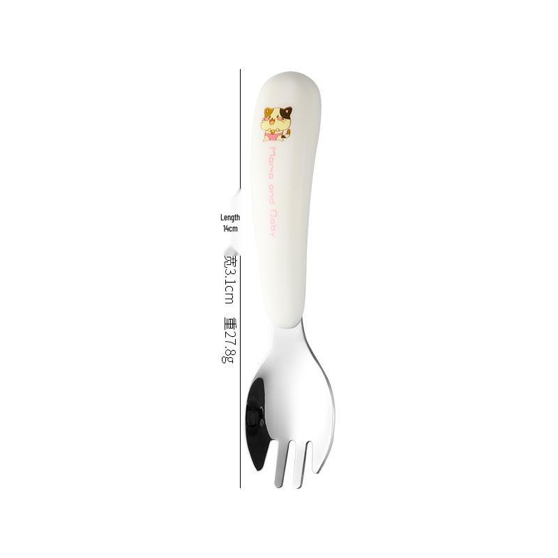 Children's 304 Stainless Steel Cutlery Set: 2-Piece Spoon & Fork for Baby Feeding