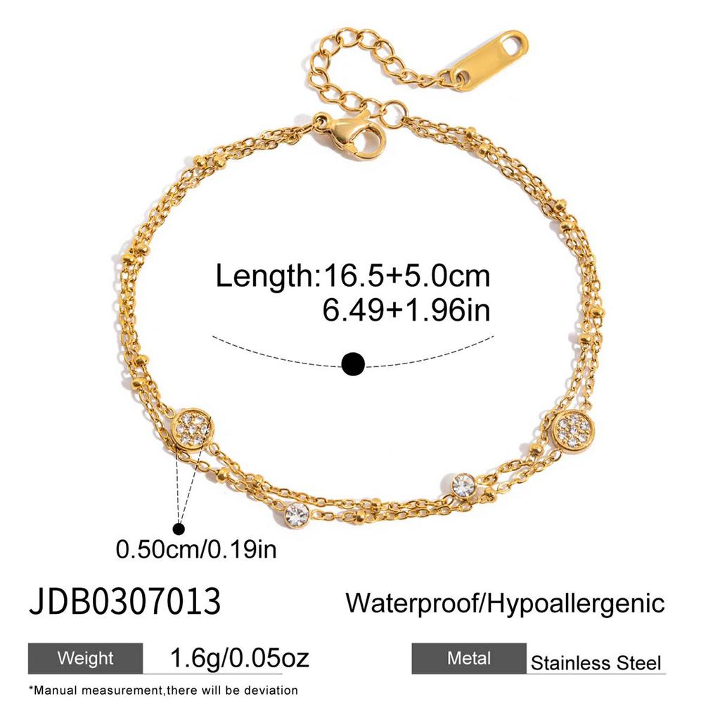 Delikat armband 18k guld nischdesign dubbellagerkedja QT-spänne armband
