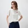 Komong Boca Silk Blend Heart Embroidered Knit T-Shirt
