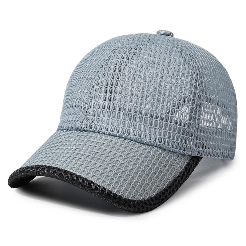 Summer Breathable Baseball Cap Men s Sunscreen Outdoor Sports Cap Quick-Drying Thin Mesh Cap светло-серый