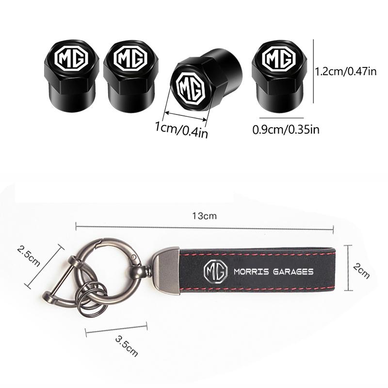Auto Reifen Felgen Ventilkappen Abdeckung Wildleder Auto Schlüsselanhänger Ring Schlüsselanhänger Für Morris Garages MG ZS 5 7 6 Cyberster MG4 EV ES5 HS ONE GT