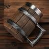Food Grade Beer Mug Wood Barrel Mug, 600ml Stainless Steel Liner Stein, Durable Stein Rustic Tankard for Pub Home Bar Party Gift Vintage Style