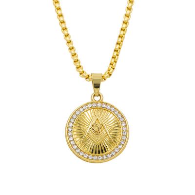New European and American Diamond Set Letter Ring Diamond Mens Hip Hop Necklace Neutral