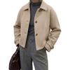 Womens Wool Blend Straight Cut Short Trench Coat With Notched Lapel Winter 2026 Elegant Office Wear