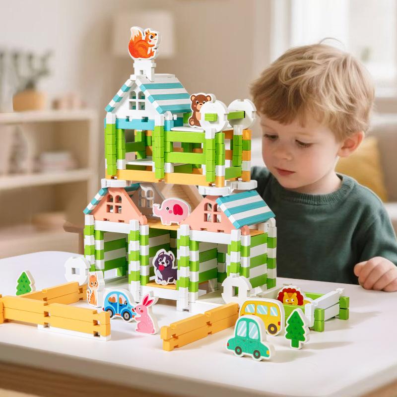 Cpc Ce Early Education Tenon And Mortise Structure Building Block Children'S Education Varied Building Splicing Stacking Wooden Toys