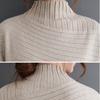 Dimanaf Autumn Winter Sweater Pullovers Tops Turtleneck Women Clothing Oversize Loose Casual Striped Basic Lady Cotton Knitted