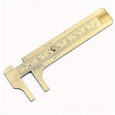 80 Mini Mosiężny Suwakowy Przymiar Podwójna Skala Metalowy Suwmiarka Noniuszowa Miernik Mikrometr Precyzyjne Przybory Pomiarowe