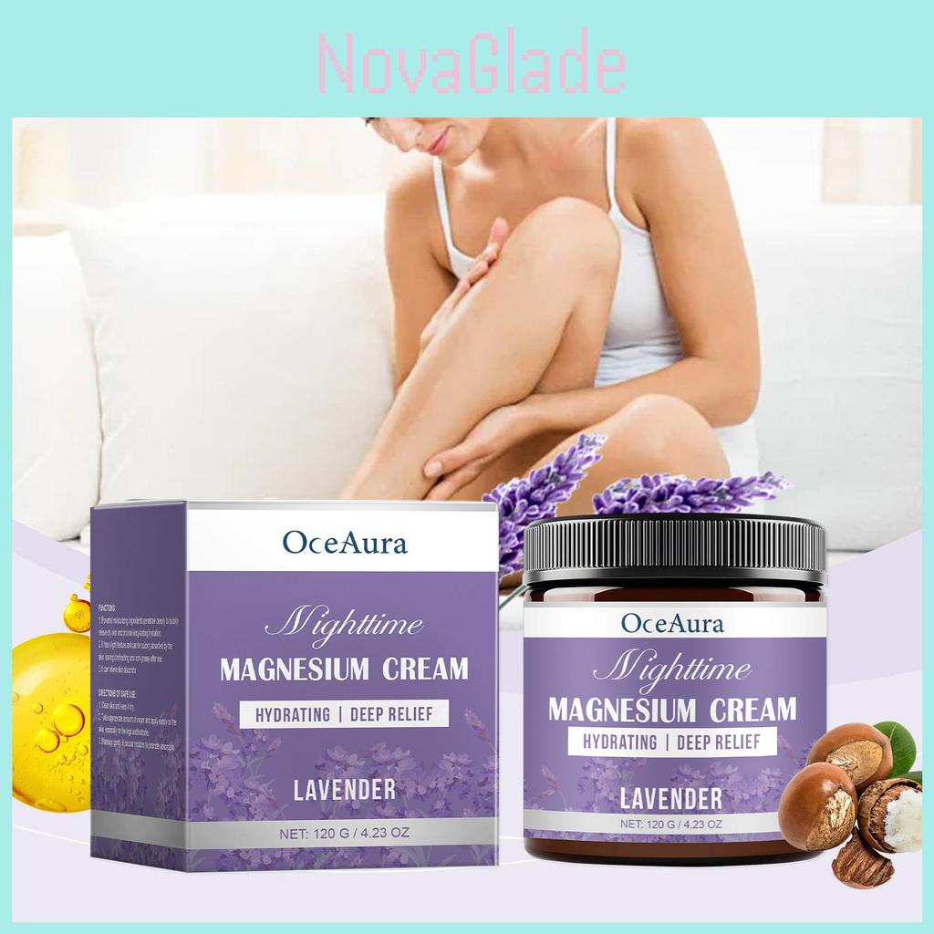 Oceaura Nighttime Soothing Magnesium Cream Deep Hydrating Moisturizing Body Lotion