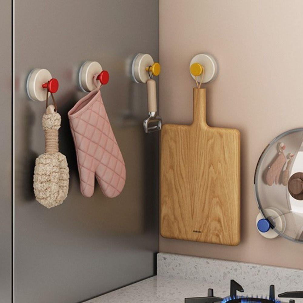 4 PCS Vacuum Suction Cup Hook Punch-free Door Hooks Waterproof Wall Hanger  Toilet