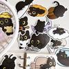 50 Stück Wasserdichte Niedliche Kätzchen Aufkleber Cartoon Lustige Meme Aufkleber Kawaii Schwarze Katze Aufkleber Skateboard