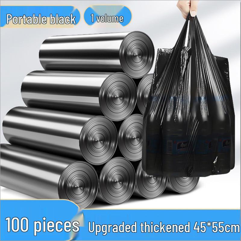 

Прочные Утолщенные Черные Кухонные Мусорные Пакеты - Портативные и Одноразовые.