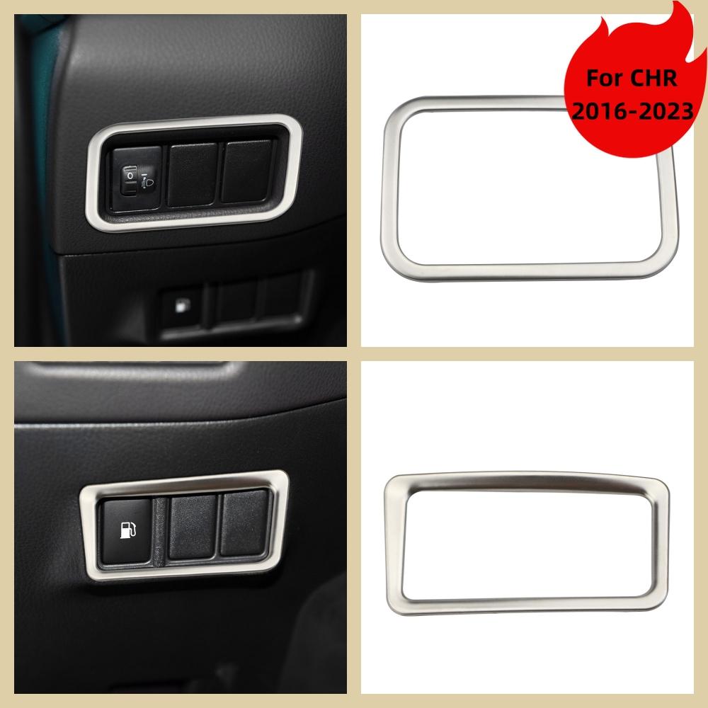 Car Fuel Tank Cap Headlight Switch Panel Frame Cover Sticker Trim for Toyota C-HR CHR 2016 2017 2018 2019 2020 2026 2026 Acc.
