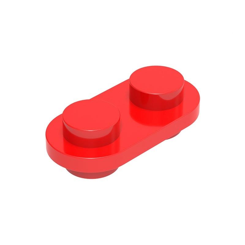 Non-Toxic Moc 10Pcs 35480 Special Both Sides Round Plate 1X2 Building Blocks Kit Plate With Open Studs Bricks Particle Toy Children Gifts