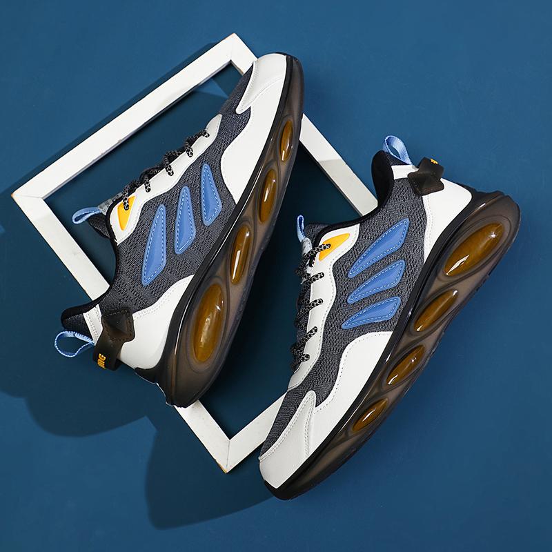 Мужская дышащая спортивная обувь для бега и фитнеса Four Seasons 44 чёрный/темно-зеленого — фото 5