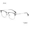 Women Men Silver Anti Blue Light Transparent Myopia Glasses Frame Round Eyewear Blocking Glasses Optical Spectacle Eyeglass