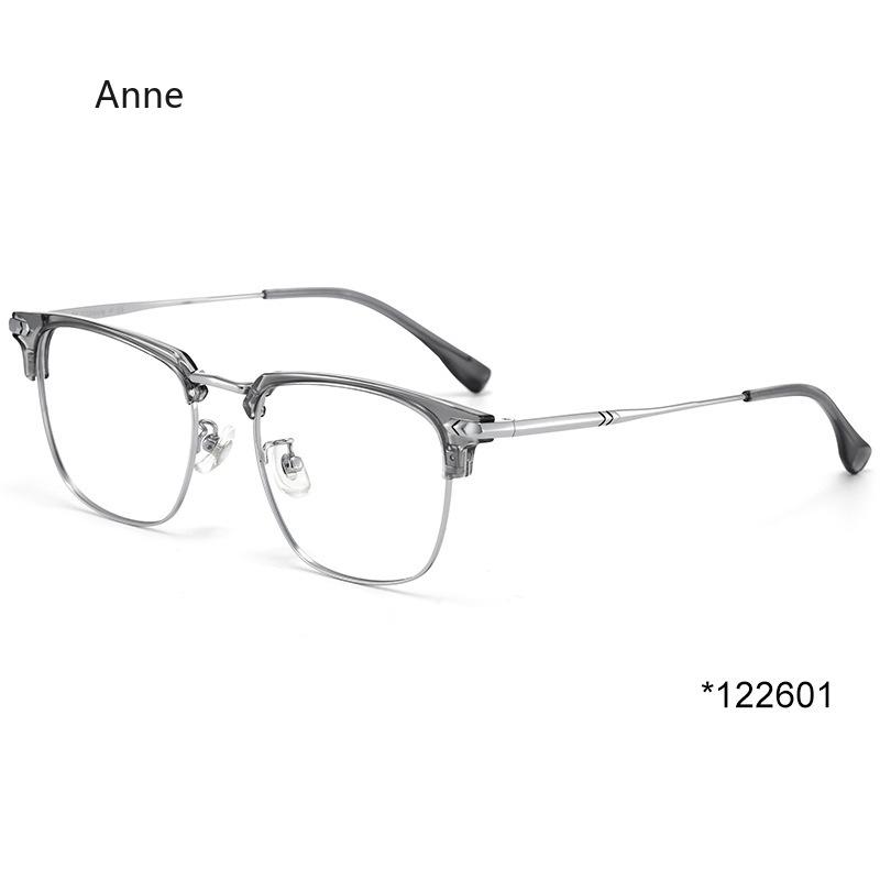 Women Men Silver Anti Blue Light Transparent Myopia Glasses Frame Round Eyewear Blocking Glasses Optical Spectacle Eyeglass