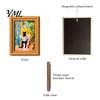 Vintage Style Photo Holder for Office Locker Cute Cat Magnetic Fridge Magnet, Wooden Picture Frame, Fun Reusable Frame Set Cabinets Scene Decor Metal