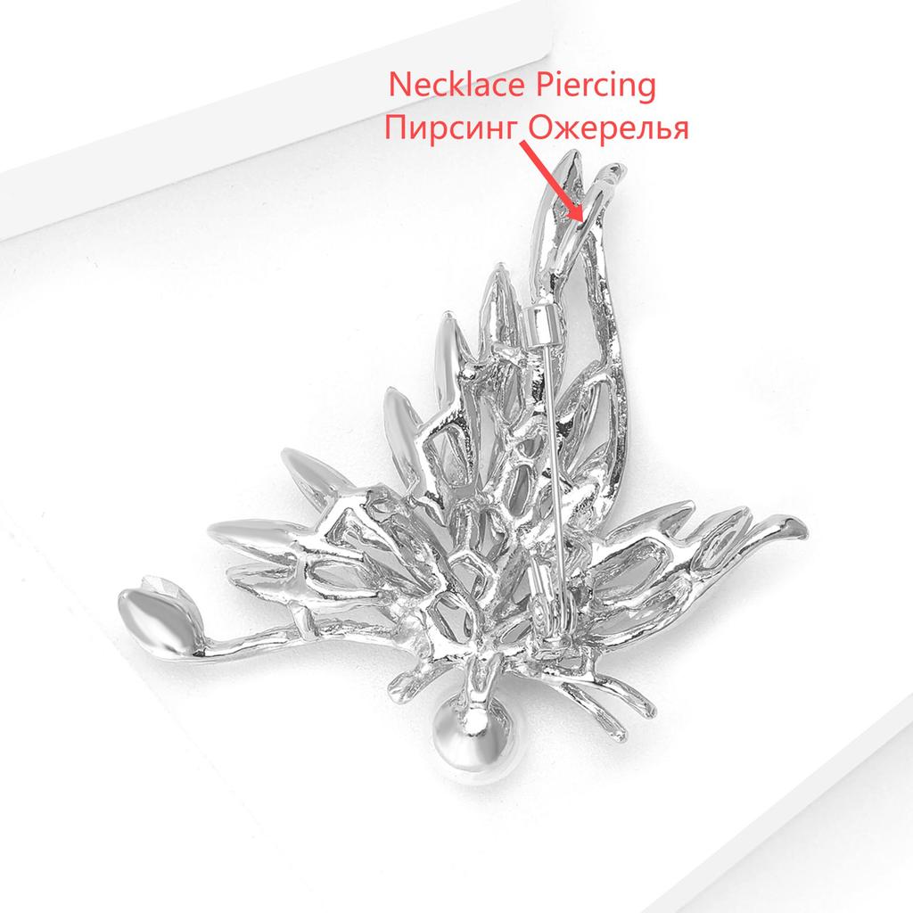 Luxury Rhinestone Butterfly Brooches for Women Unisex Pearl Insect Pins Event Party Gift Backpack Decoration Clothes Accessories