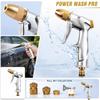 Metal High Pressure Water Spray Nozzle with Adjustable Spray Patterns and Expandable Hose for Car Washing and Garden Cleaning