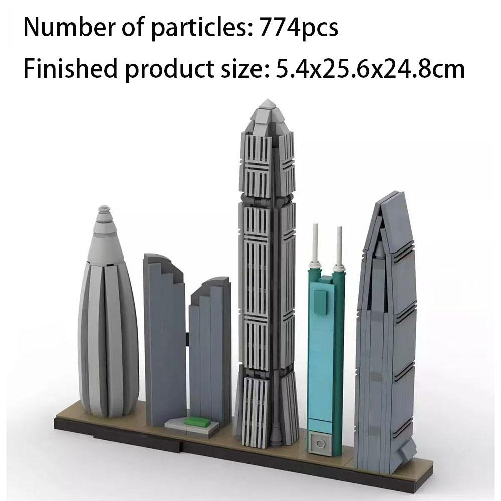 MOC Shenzhen Skyline Building Blocks Puzzle Toy Creative Urban Architecture Series for Kids DIY Decoration