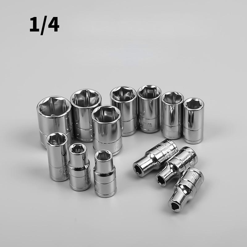 13pcs Short/11pcs Deep Hi-Spec 1/4 Socket Set Adapter Short Long Sockets 4-14mm Deep Socket Tool Heads Torque Spanner Ratchet Socket Wrench