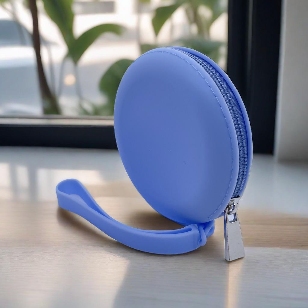 Waterproof Silicone Round Coin Purse - Earphone, Cable & Lipstick Storage Bag with Portable Zipper Key Holder