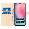 Coque pour samsung galaxy a24 - booling - cuir synthétique doré - anti-rayures - protection 360 degré