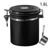 304 Stainless Steel Coffee Beans Vacuum Storage Jar with Spoon Large Capacity Airtight Container Grains Nut Keep Fresh Storage
