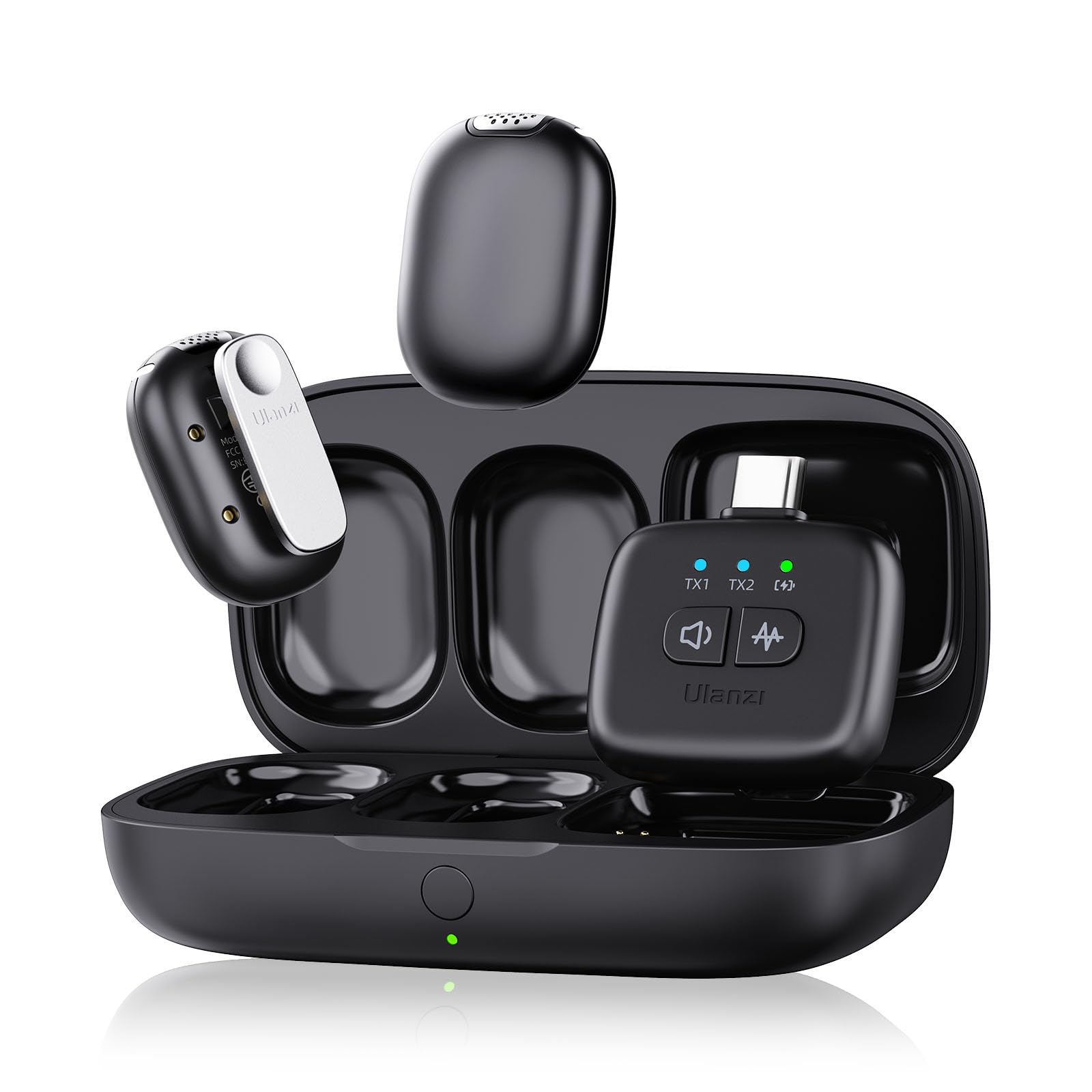 

Ulanzi A30 беспроводной штырьковый внешний смартфон 50M передача 20 часов шум мгновенный автоматический может использоваться 2 людьми чехол для хранения и зарядки магнит